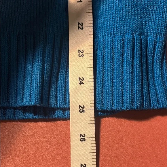 💁‍♀️WOMENS Banana Republic Teal Turtleneck Sweater with Button Cuffs - Picture 7 of 8